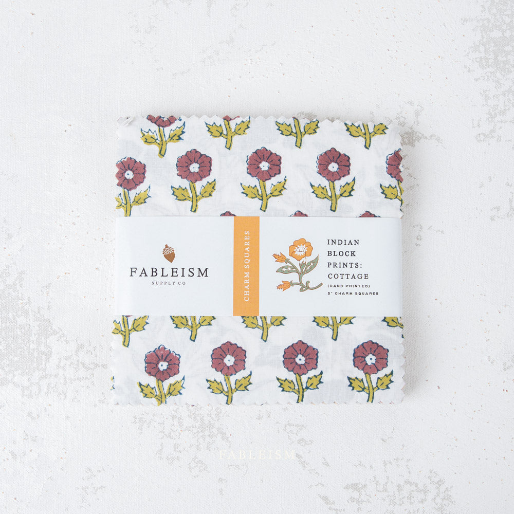 Indian Block Prints : Cottage 5" Charm Squares
